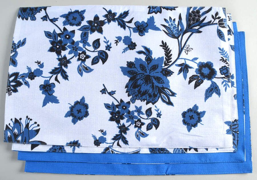 Blue Floral Cloth Placemat - Set of 4 by Royal Norfolk-1