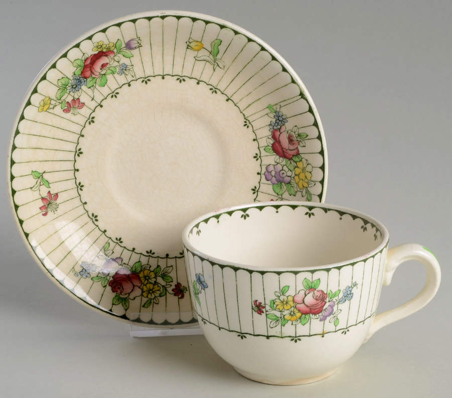 Beaumont Flat Cup & Saucer Set by Ridgway (Ridgways)-1