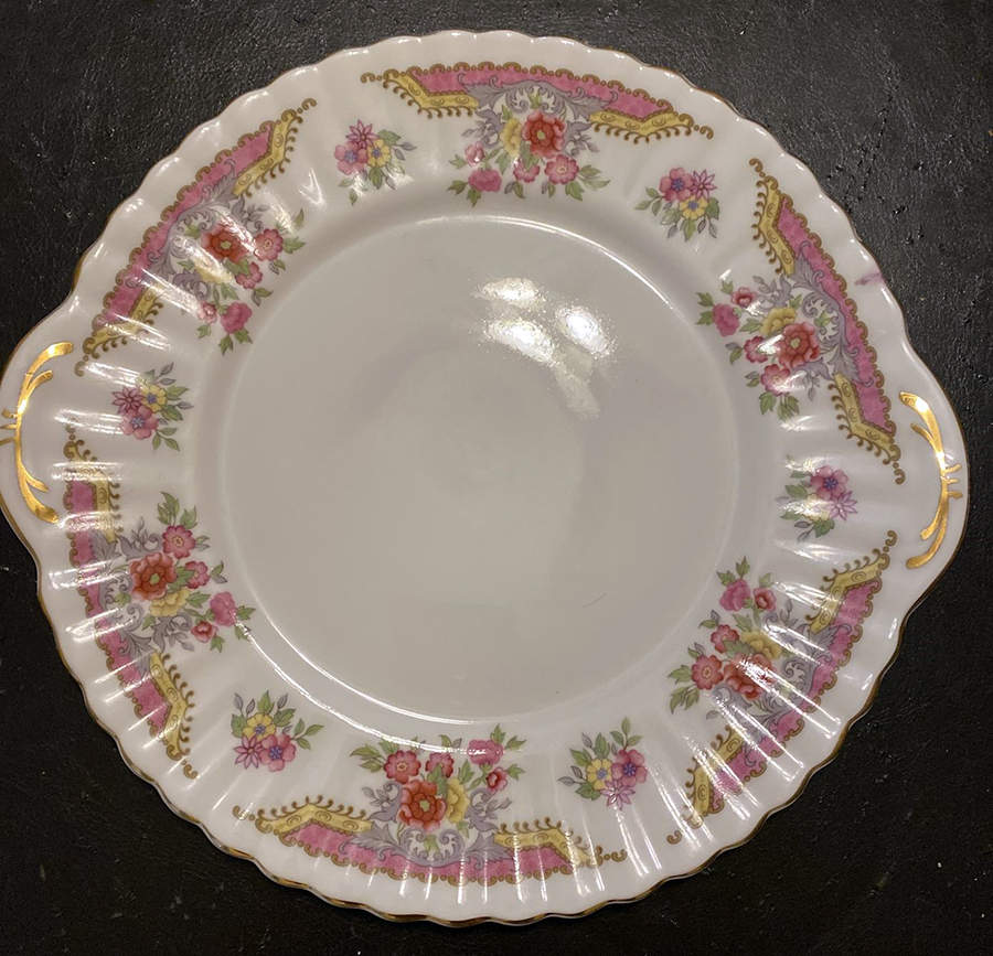Regency Pink Handled Cake Plate by Royal Stafford-1