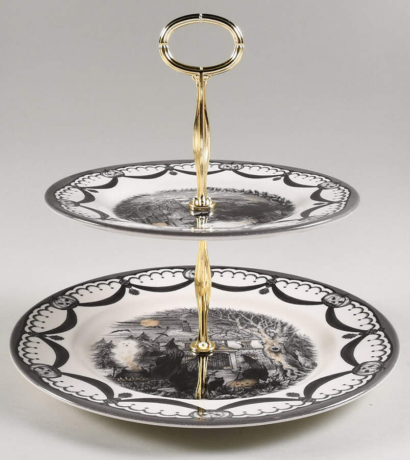 Coven 6 5/8"-10"  2 Tiered Serving Tray (Dp, Sp) HC by Royal Stafford-1