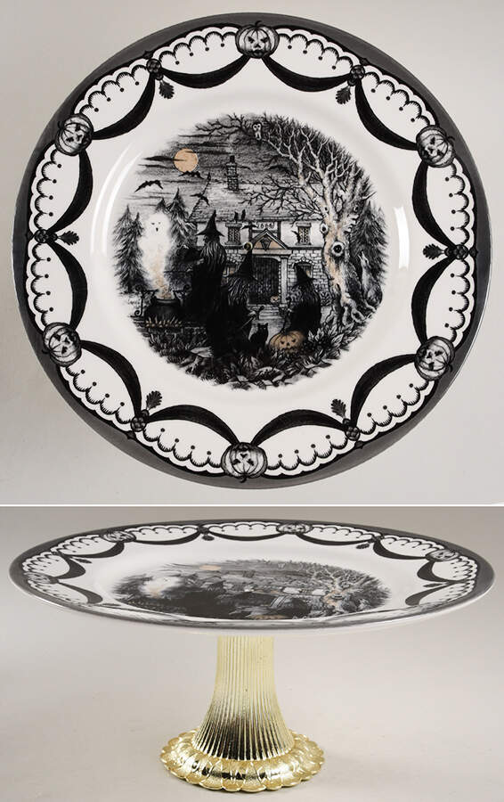 Coven Cake Stand with 4"-5" Metal Pedestal  Hc by Royal Stafford-1