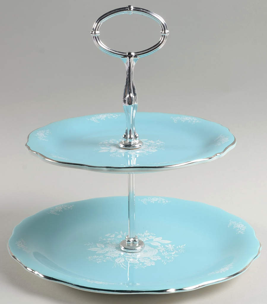 RWI248 2 Tiered Serving Tray (Dinner & Salad Plate) by Royal Winton-1