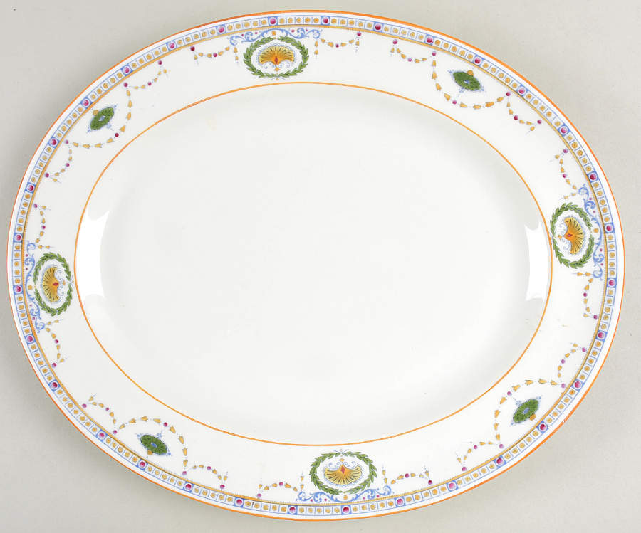 H525 Yellow 15" Oval Serving Platter by Royal Doulton-1
