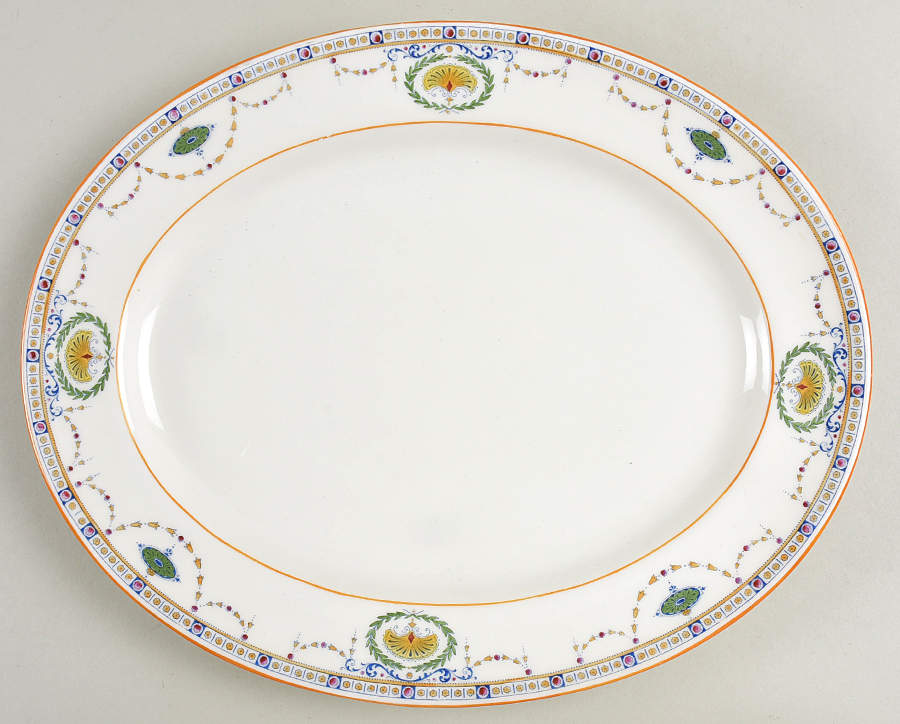 H525 Yellow 12" Oval Serving Platter by Royal Doulton-1
