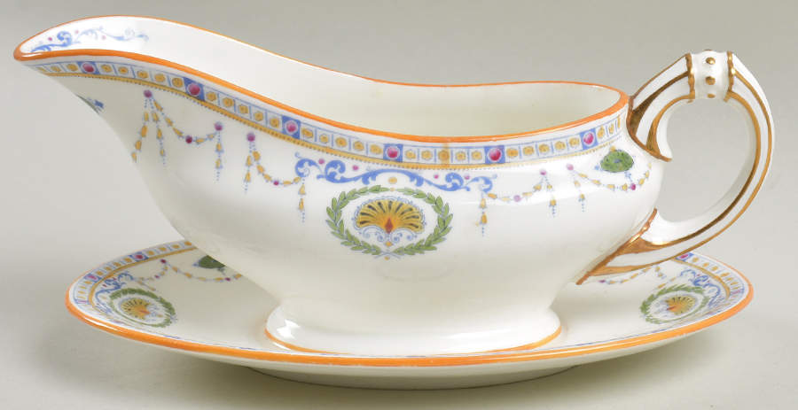 H525 Yellow Gravy Boat with Attached Underplate by Royal Doulton-1