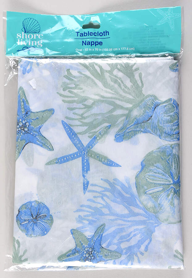 Shore Living 52" x 70" Plastic Rectangular Tablecloth by Royal Norfolk-1