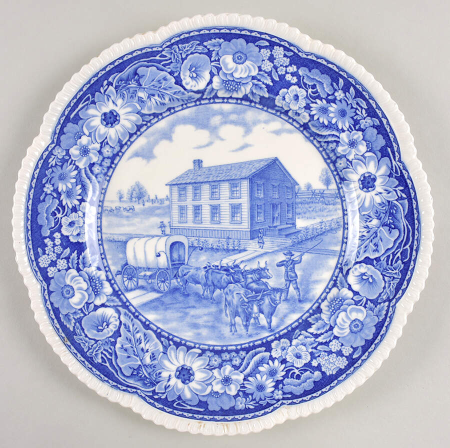 Chicago First School House Dinner Plate by Royal Cauldon-1