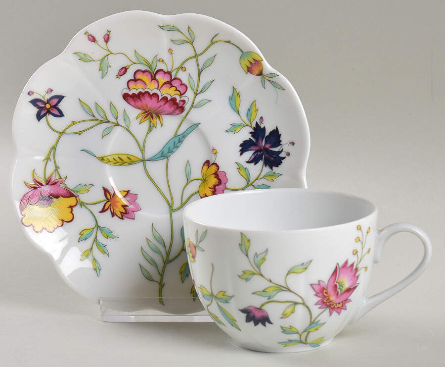 Adriana (Scalloped) Flat Cup & Saucer Set by Royal Limoges-1