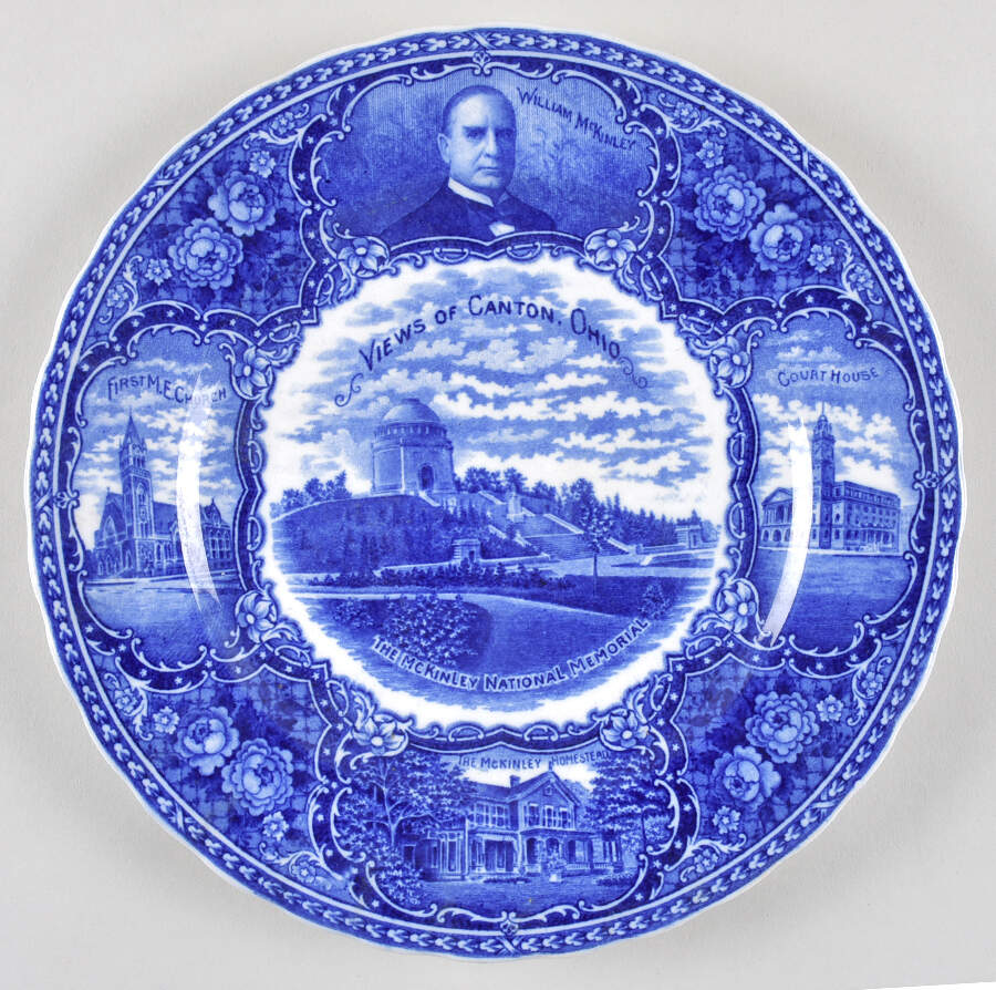 Views of Canton Ohio Luncheon Plate by Rowland & Marsellus-1