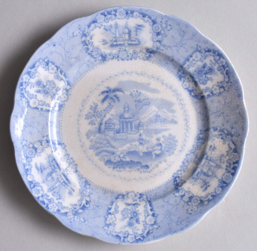 Oriental (Blue, No Trim) Bread & Butter Plate by Ridgway (Ridgways)-1