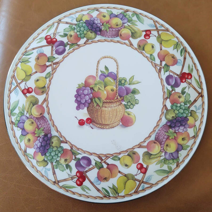 Fruit Basket Cake Plate by Royal Worcester-1