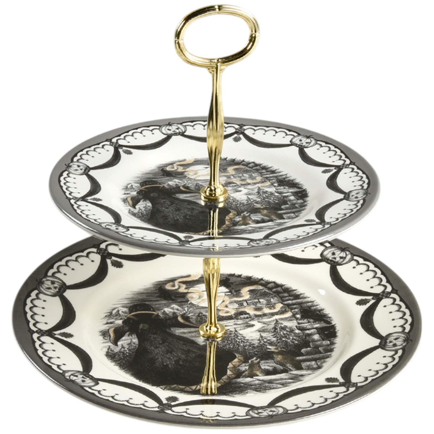 The Guardian 6 5/8"-10"  2 Tiered Serving Tray (Dp, Sp) HC by Royal Stafford-1