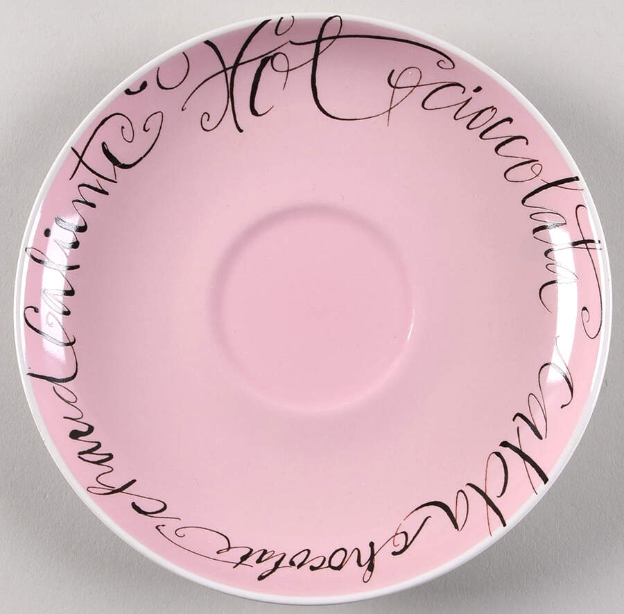 Hot Chocolate Pink Saucer for Latte Cup by Rosanna-1