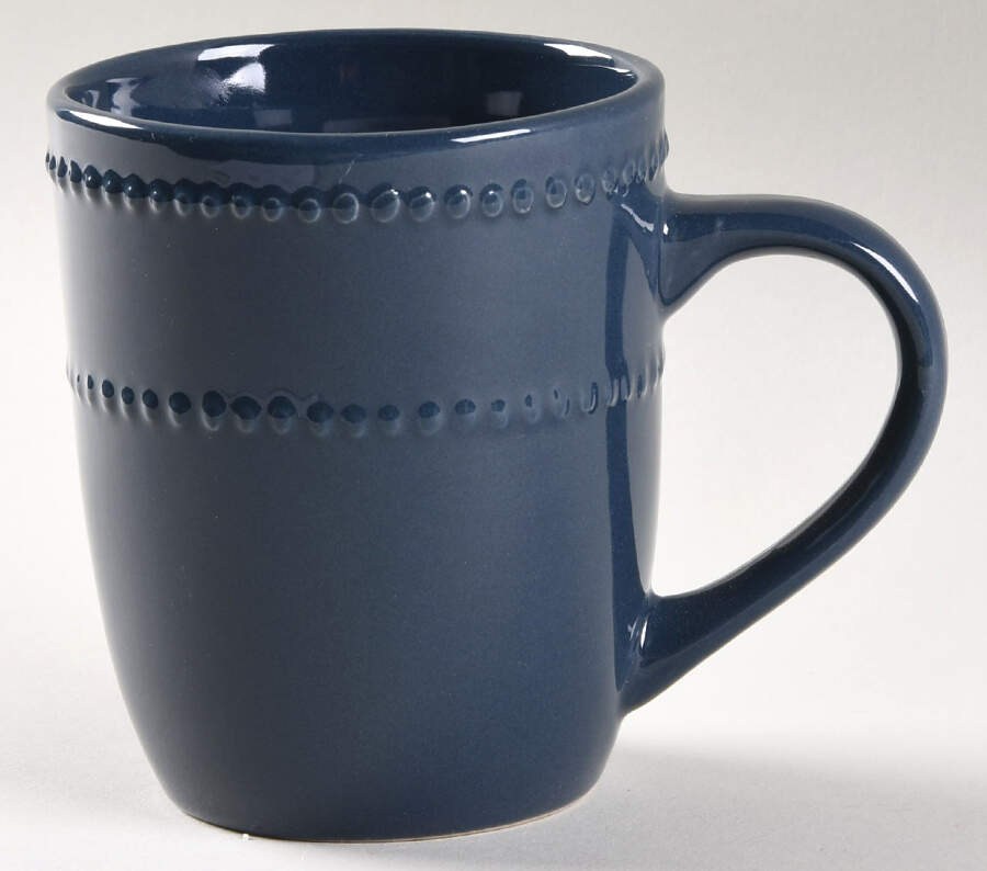 Beaded Edge Dark Blue Mug by Royal Norfolk-1