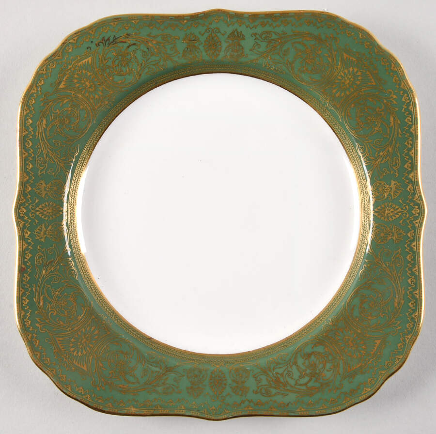 Embassy Dark Green Square Salad Plate by Royal Worcester-1