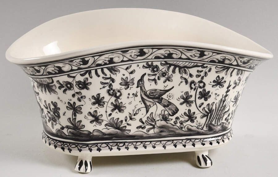 Seventeenth Century (XVII) Black 6" Jardiniere by Real Ceramica-1