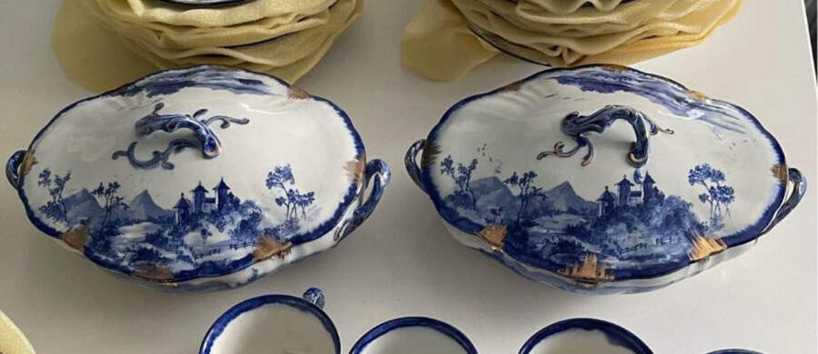 Norfolk-Blue Oval Covered Vegetable by Royal Doulton-1