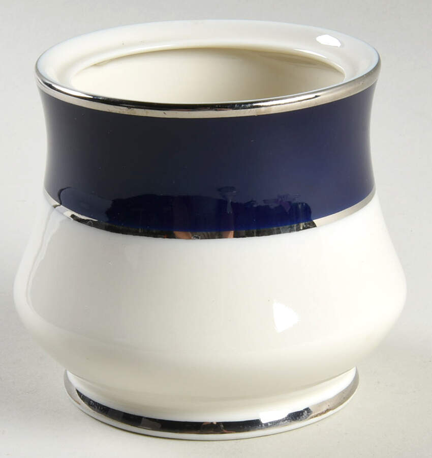 Cobalt Platinum Sugar Bowl No Lid by Royal Castle-1