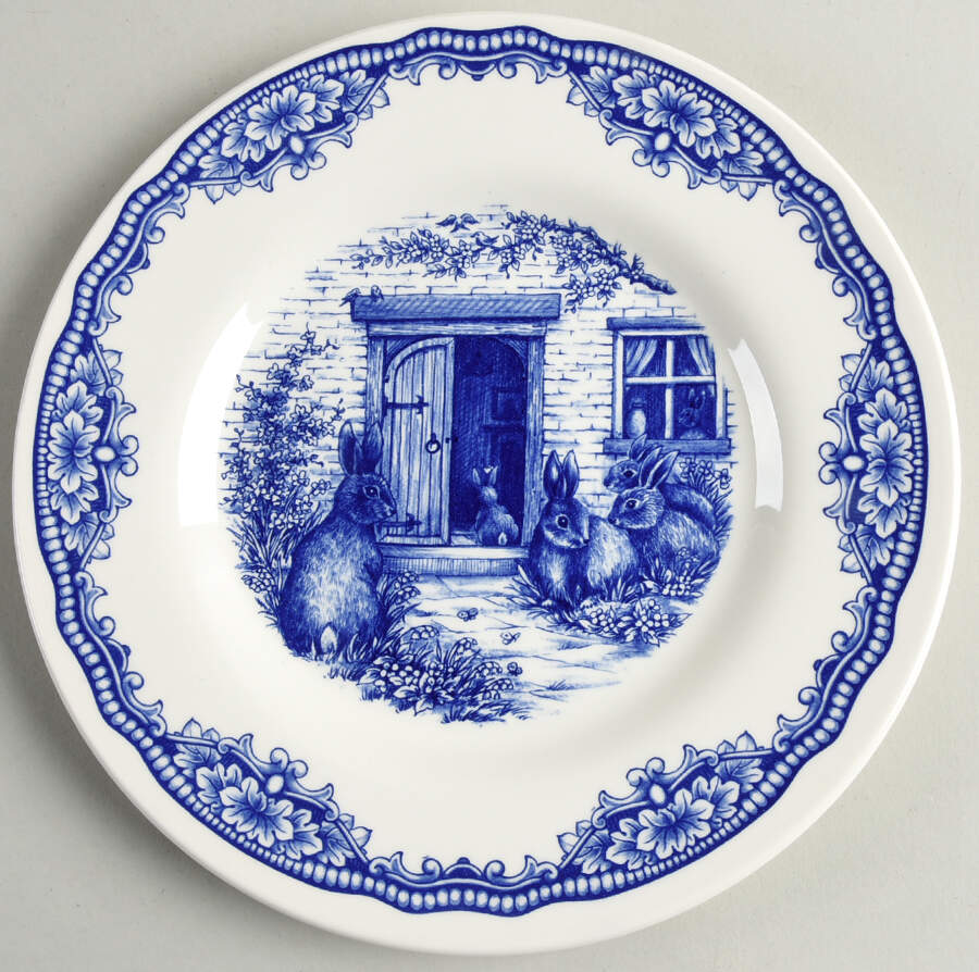 Bunny Home Blue Salad Plate by Royal Stafford-1