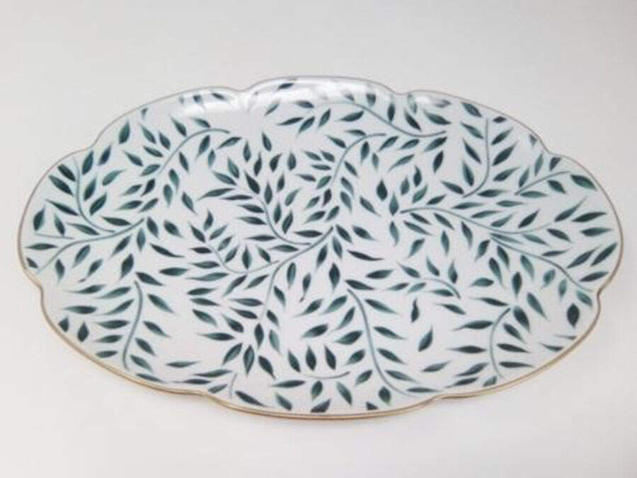 Olivier-Green 14" Oval Serving Platter by Royal Limoges-1