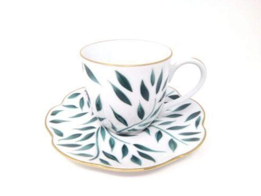 Olivier-Green Flat Demitasse Cup & Saucer Set by Royal Limoges-1