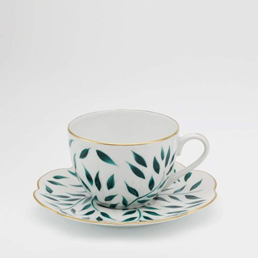Olivier-Green Flat Cup & Saucer Set by Royal Limoges-1