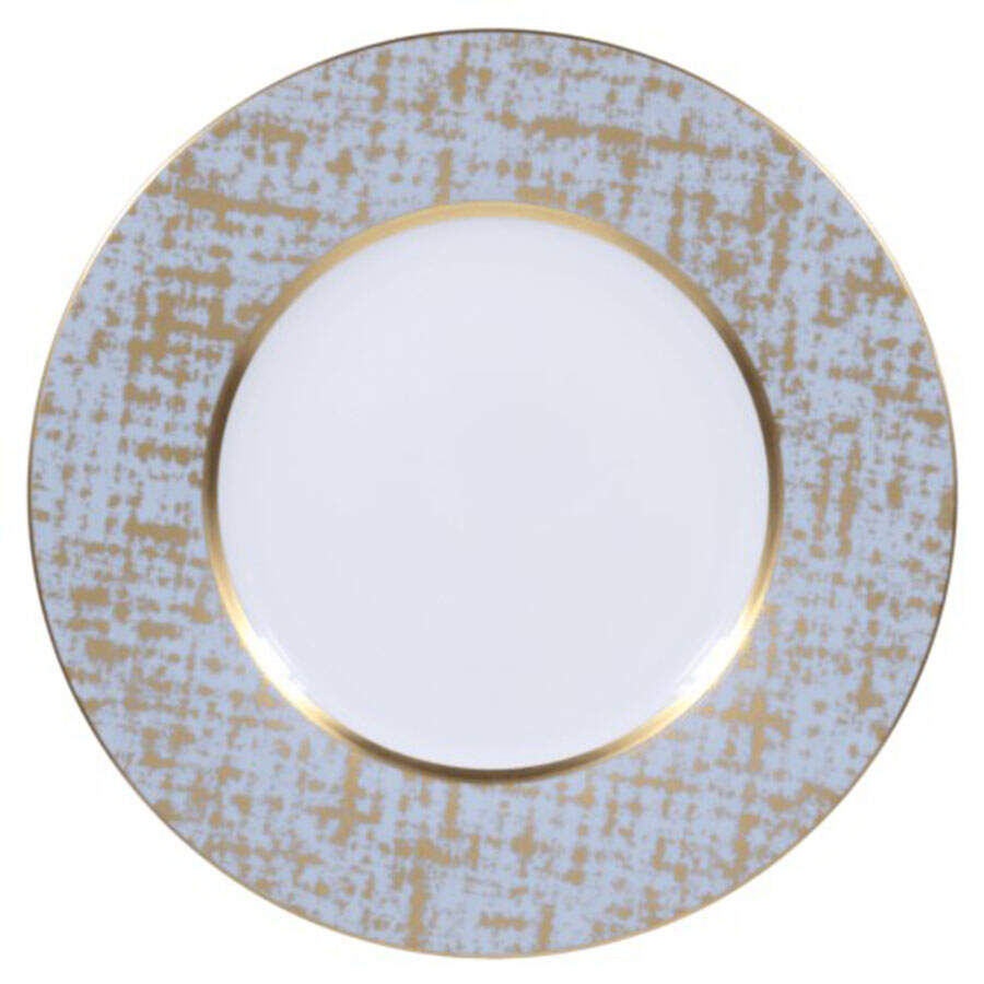 Tweed Grey & Gold Service Plate (Charger) by Royal Limoges-1