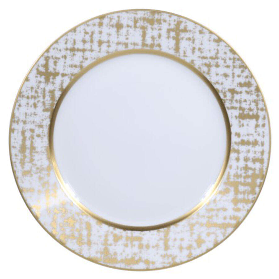 Tweed White & Gold Dinner Plate by Royal Limoges-1