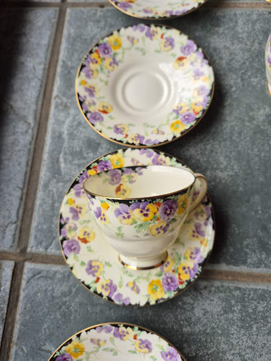 Wild Pansy Footed Cup & Saucer Set by Royal Doulton-1