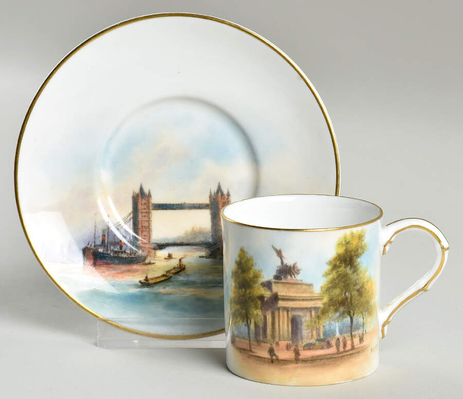 RW 2 2150 Flat Demitasse Cup & Saucer Set by Royal Worcester-1