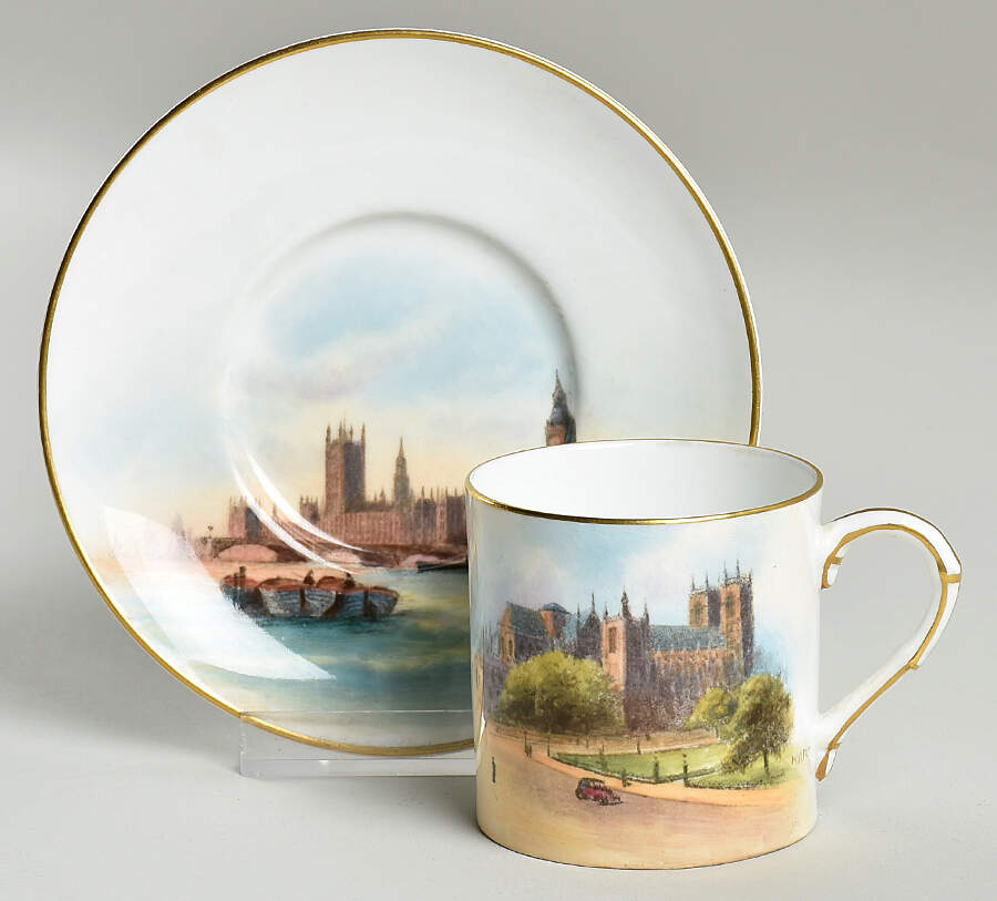 RW 2 2150 Flat Demitasse Cup & Saucer Set by Royal Worcester-1