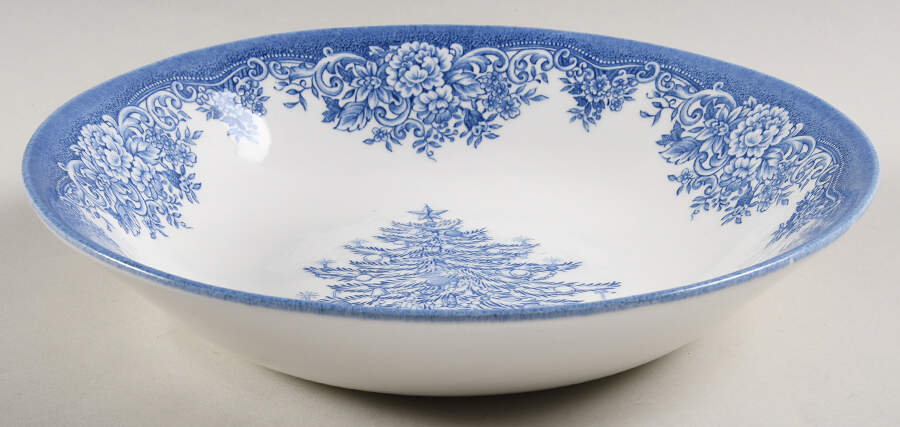 Christmas Tree-Prague Blue 8" Individual Pasta Bowl by Royal Stafford-1