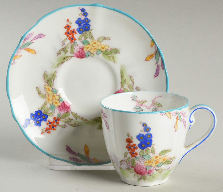 June Flat Demitasse Cup & Saucer Set by Royal Doulton-1