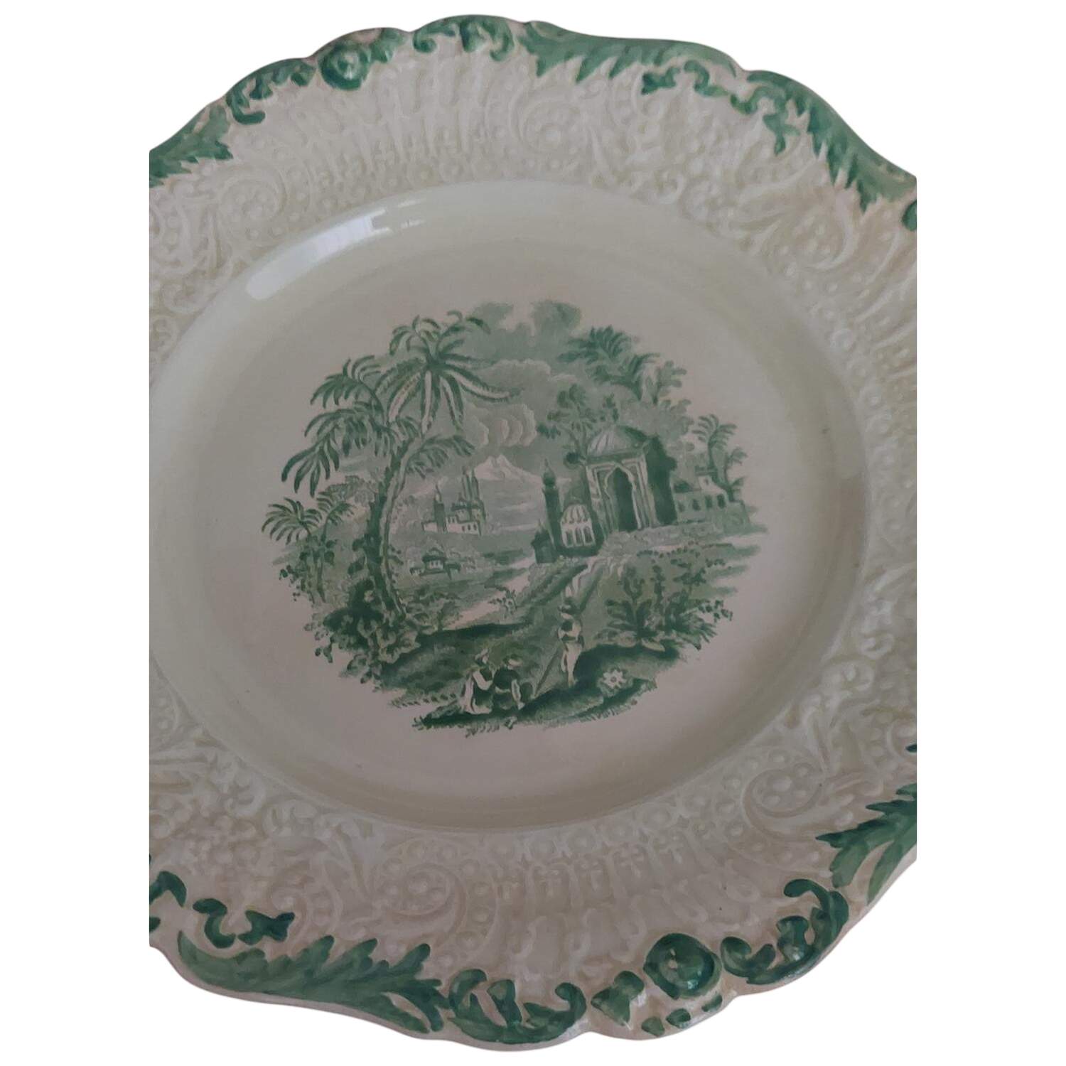 Oriental (Green, Renaissance Shape) Luncheon Plate by Ridgway (Ridgways)-1