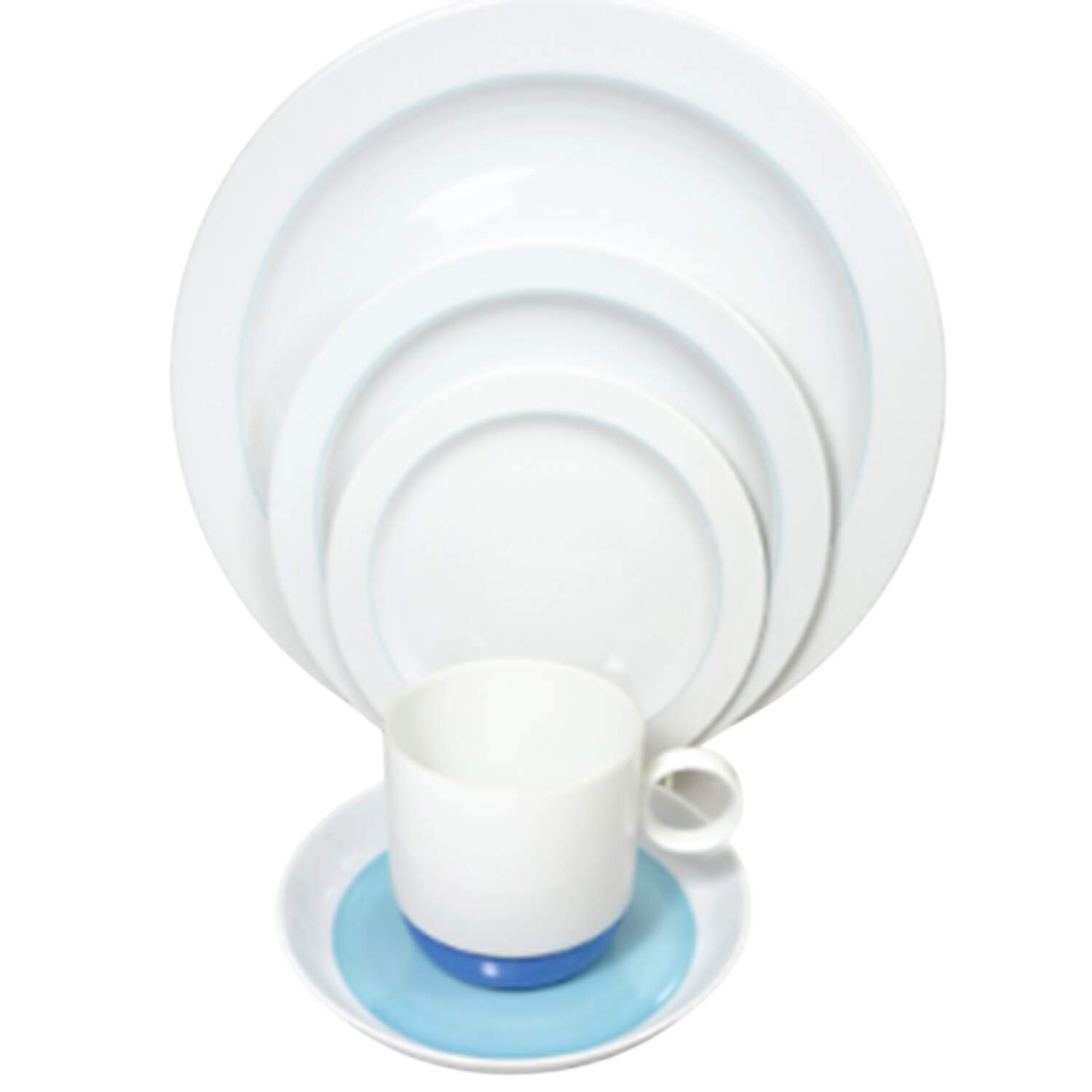 Odine-White, Turquoise Inner Ring Dinner Plate by Rosenthal - Continental-1