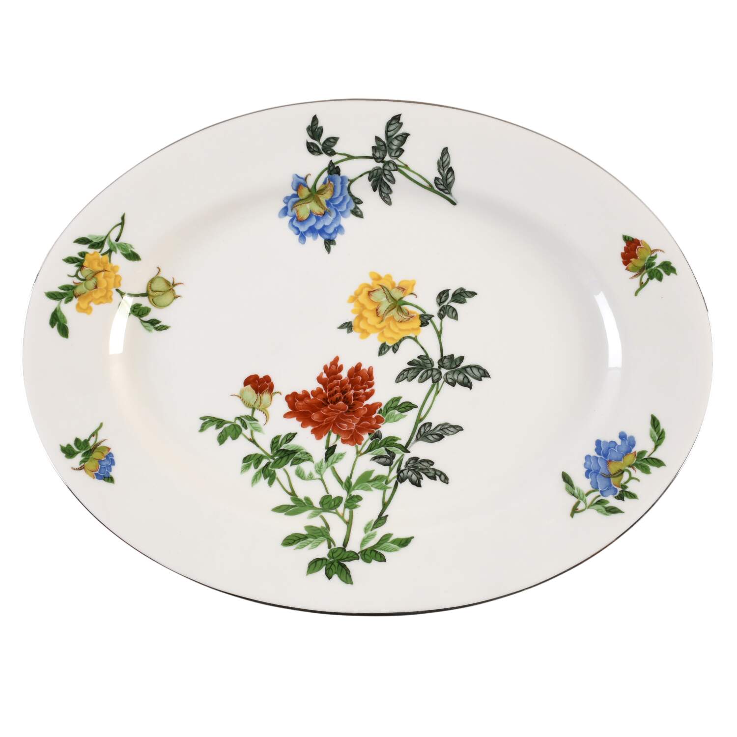 Malin Platinum 15" Oval Serving Platter by Shenango-1