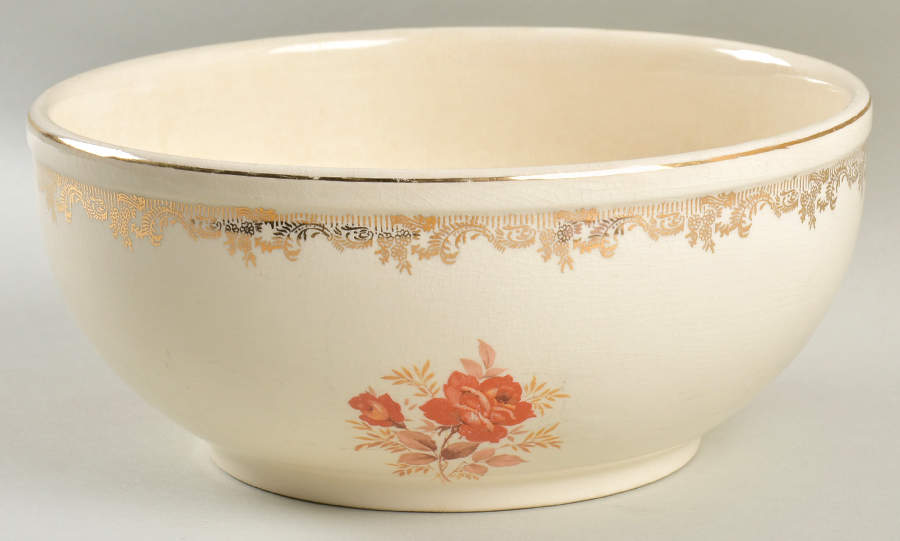 Gold Rose 9" Round Vegetable Bowl by Sears-1