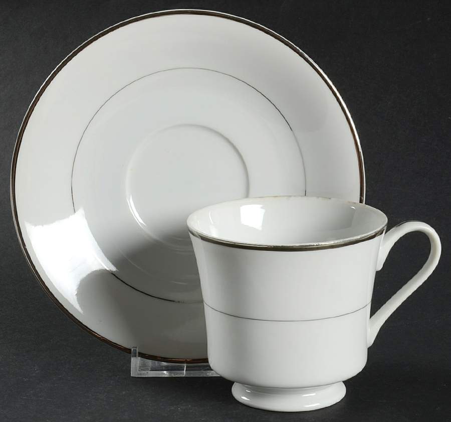 Engagement Footed Cup & Saucer Set by Sears-1