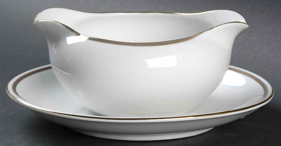102 Gravy Boat with Attached Underplate by St Regis-1