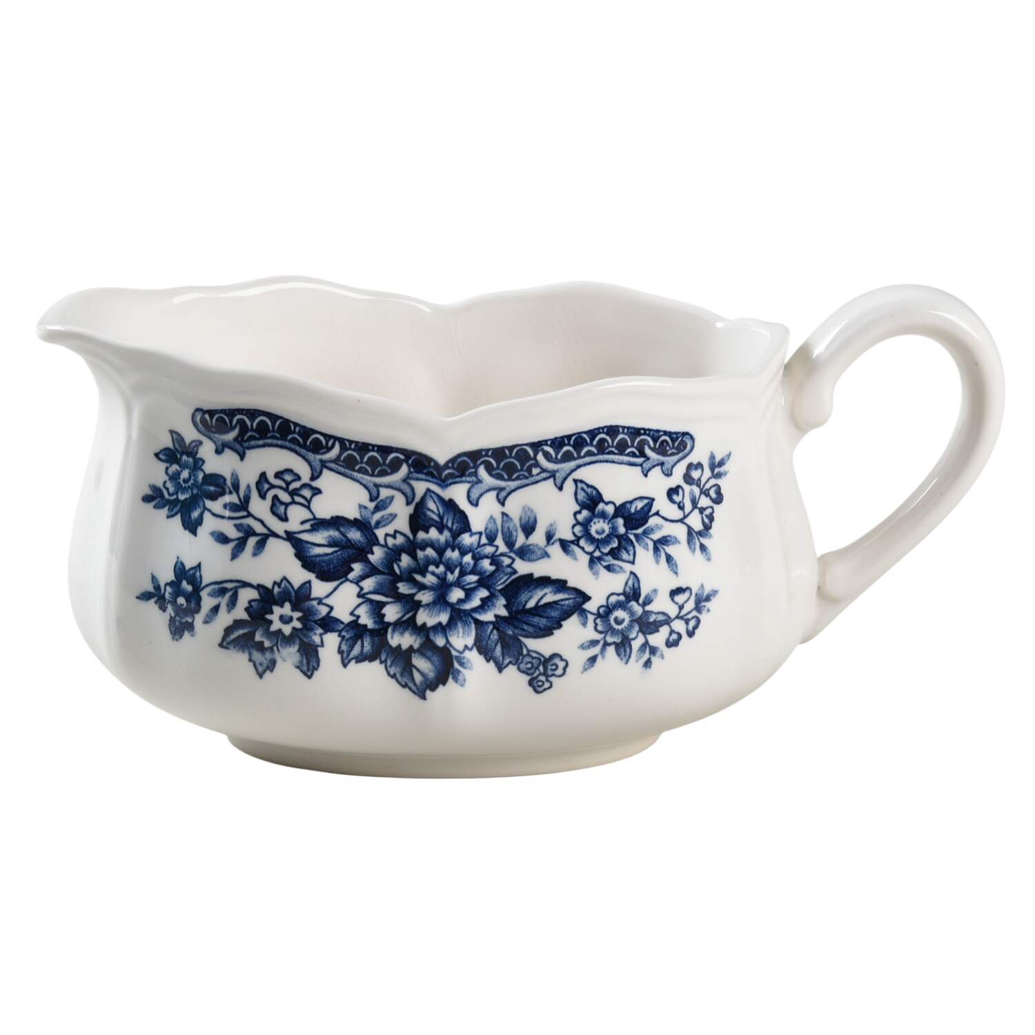 Blue Carnation Gravy Boat by Sears-1