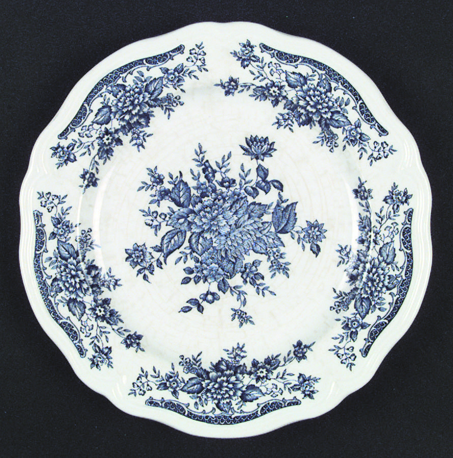 Blue Carnation Dinner Plate by Sears-1