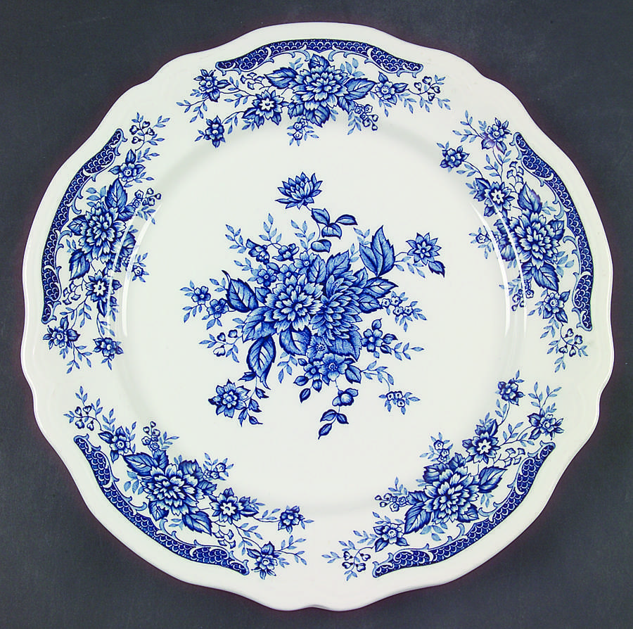Blue Carnation 12" Chop Plate (Round Platter) by Sears-1