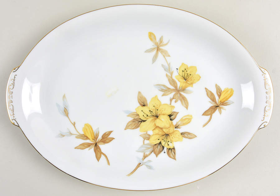 Hibiscus 14" Oval Serving Platter by SC Japan-1