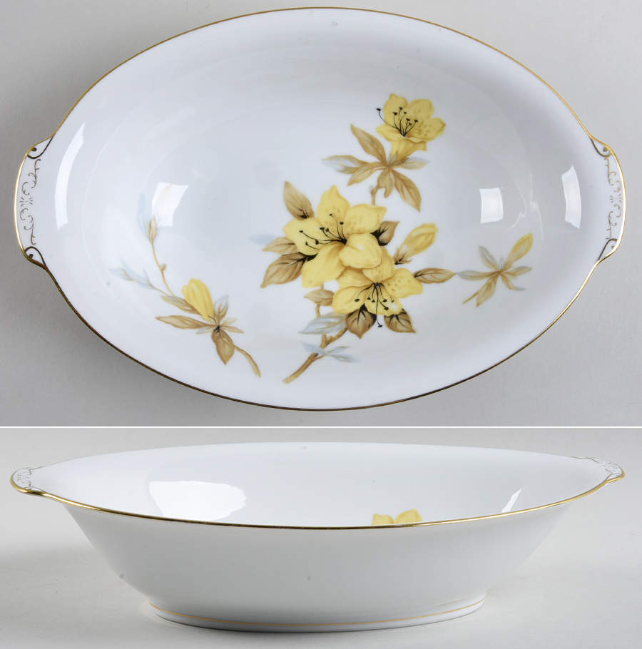 Hibiscus 10" Oval Vegetable Bowl by SC Japan-1