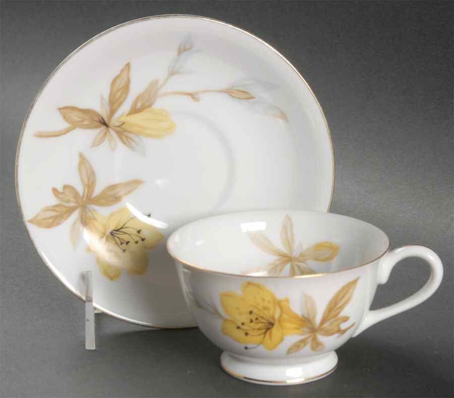 Hibiscus Footed Cup & Saucer Set by SC Japan-1