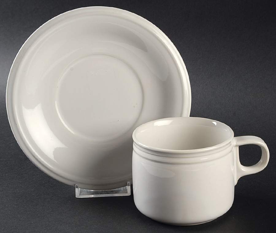Chromatics Classic White Flat Cup & Saucer Set by Studio Nova-1