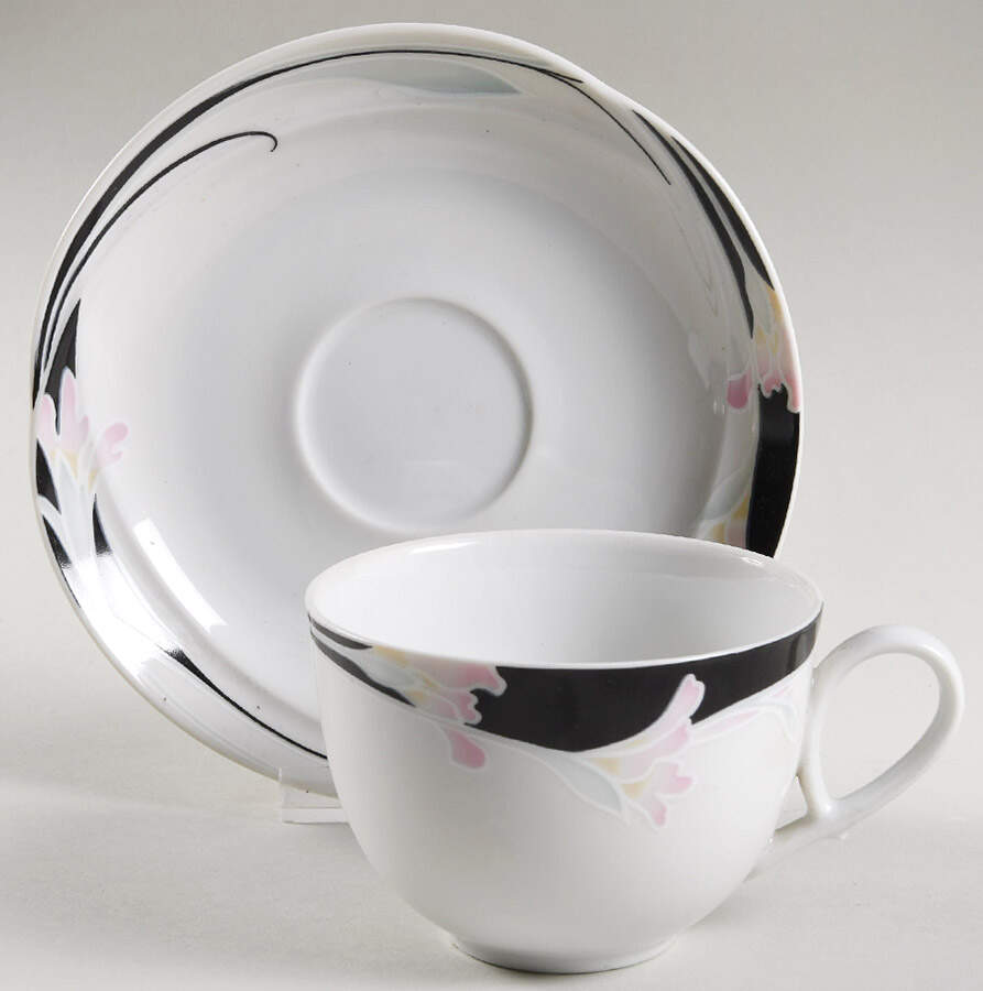 Cortina Flower Flat Cup & Saucer Set by Studio Nova-1