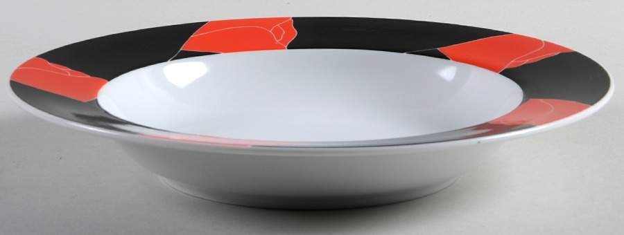 Evening Bouquet Large Rim Soup Bowl by Studio Nova-1