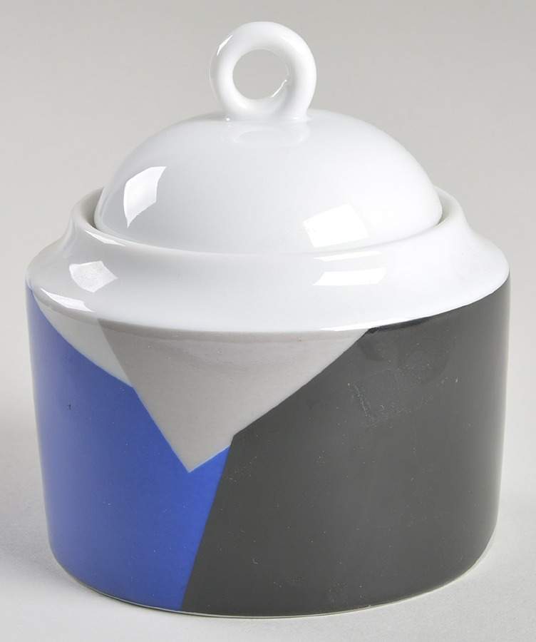 Fashion Blue Sugar Bowl & Lid by Studio Nova-1