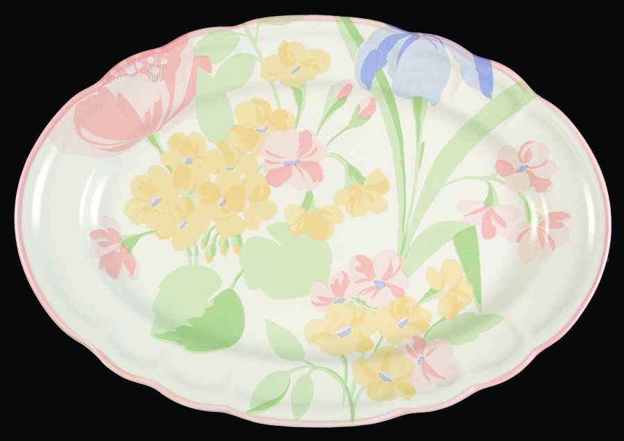 French Bouquet 14" Oval Serving Platter by Savoir Vivre-1